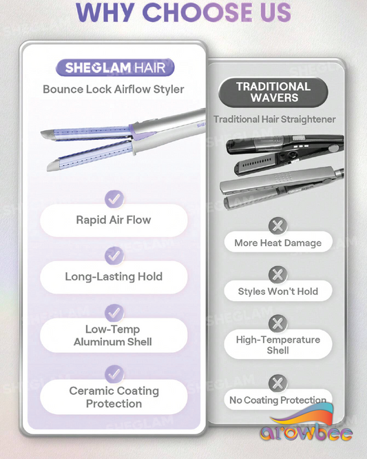 SHEGLAM HAIR Cool Lock Airflow Styler, 360° Airflow Styler Curling Iron