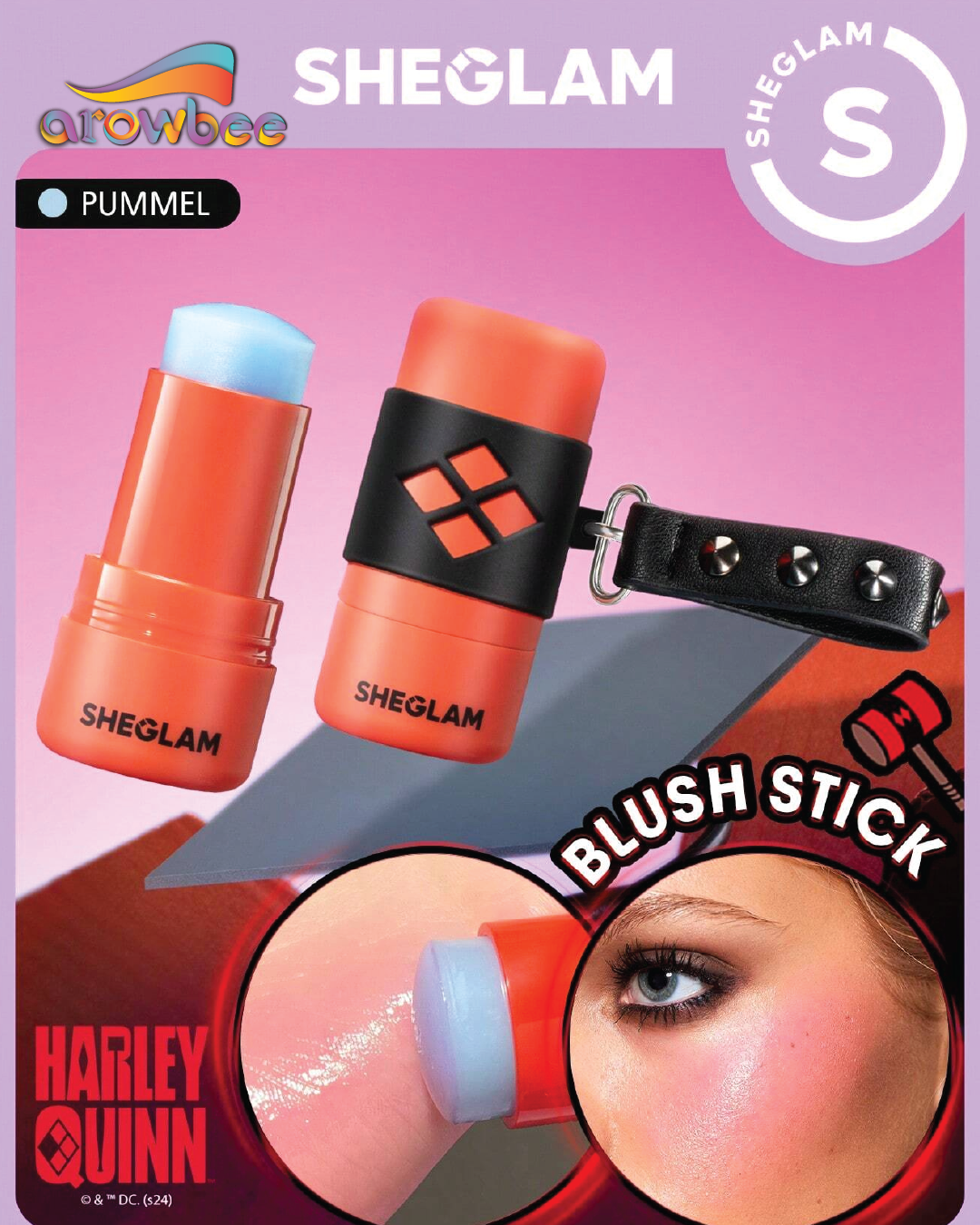 Harley Quinn X SHEGLAM Mischief Mallet Blush Stick