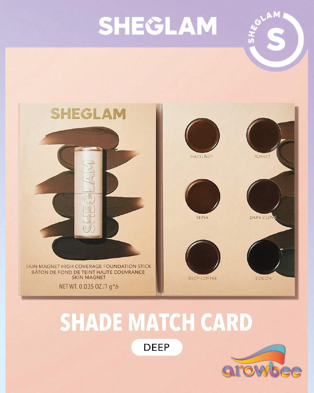 SHEGLAM Skin Magnet High Coverage Foundation Stick Sample