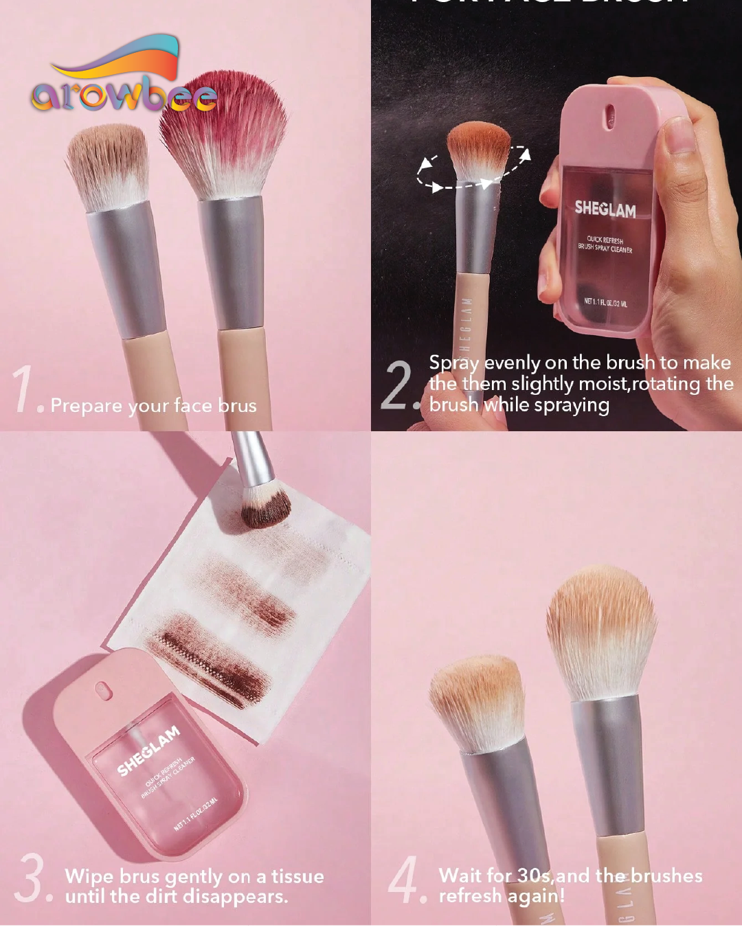 SHEGLAM Quick Refresh Brush Spray Cleaner