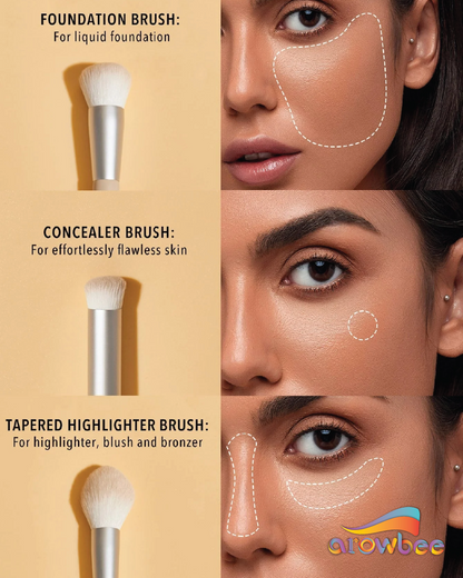 SHEGLAM Glam 101 Face Essentials Brush Set With Bag