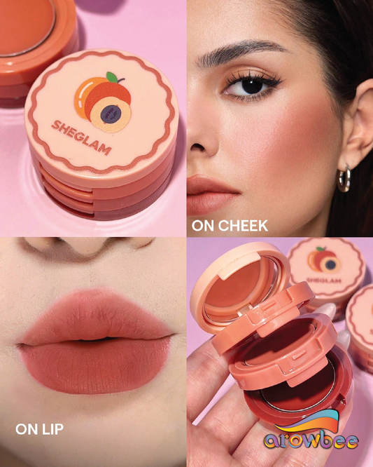 SHEGLAM Apricot Dream Cheek & Lip Cream Stack