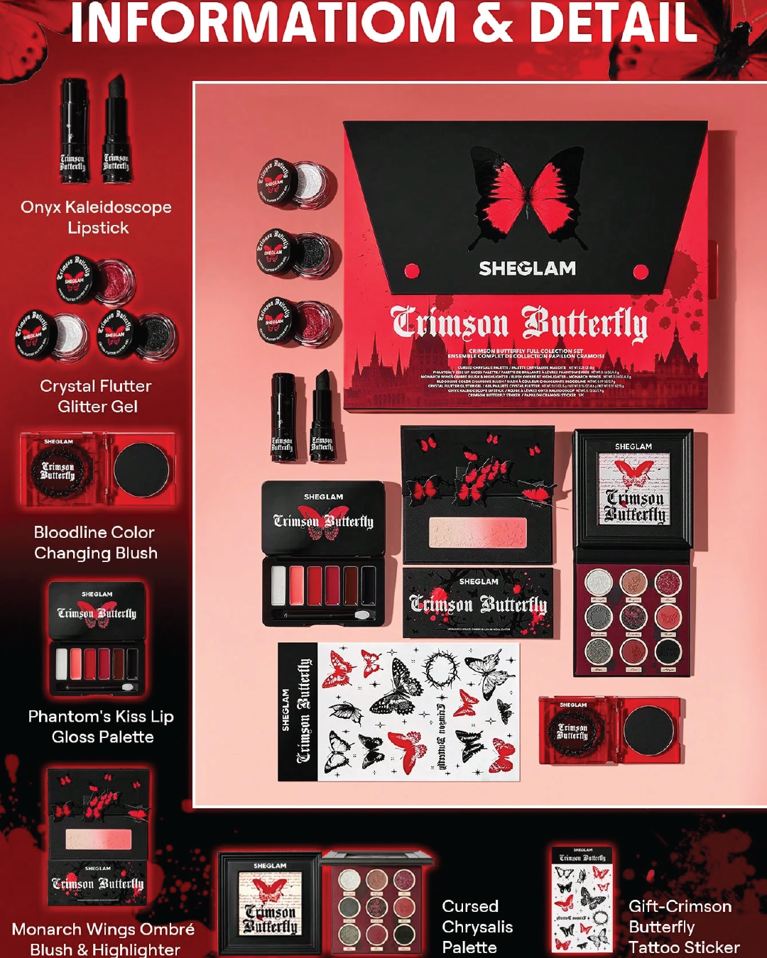 SHEGLAM Crimson Butterfly Full Colection Set