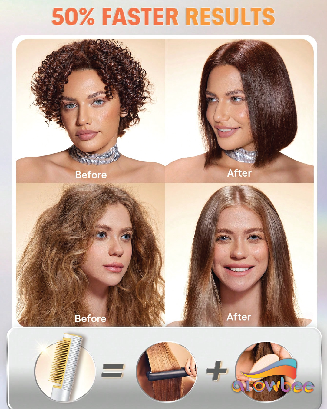 SHEGLAM HAIR Sleek Chic 3D Thermal Straightening Brush