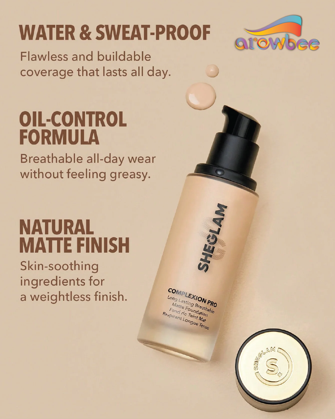 SHEGLAM Complexion Pro Long Lasting Breathable Matte Foundation