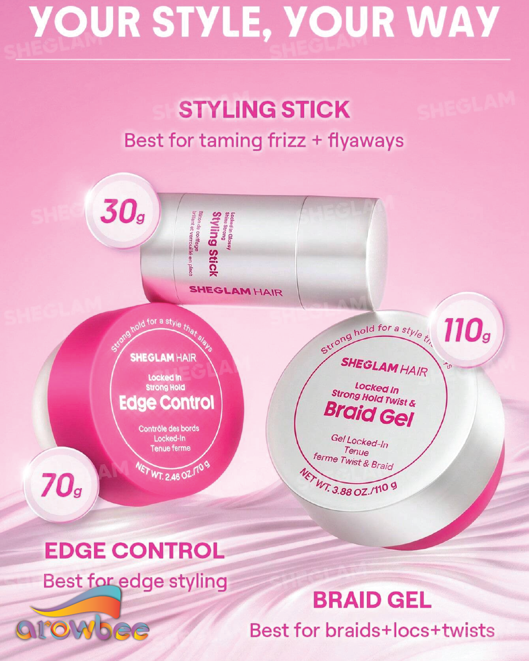 SHEGLAM Locked in Strong Hold Edge Control - 70g
