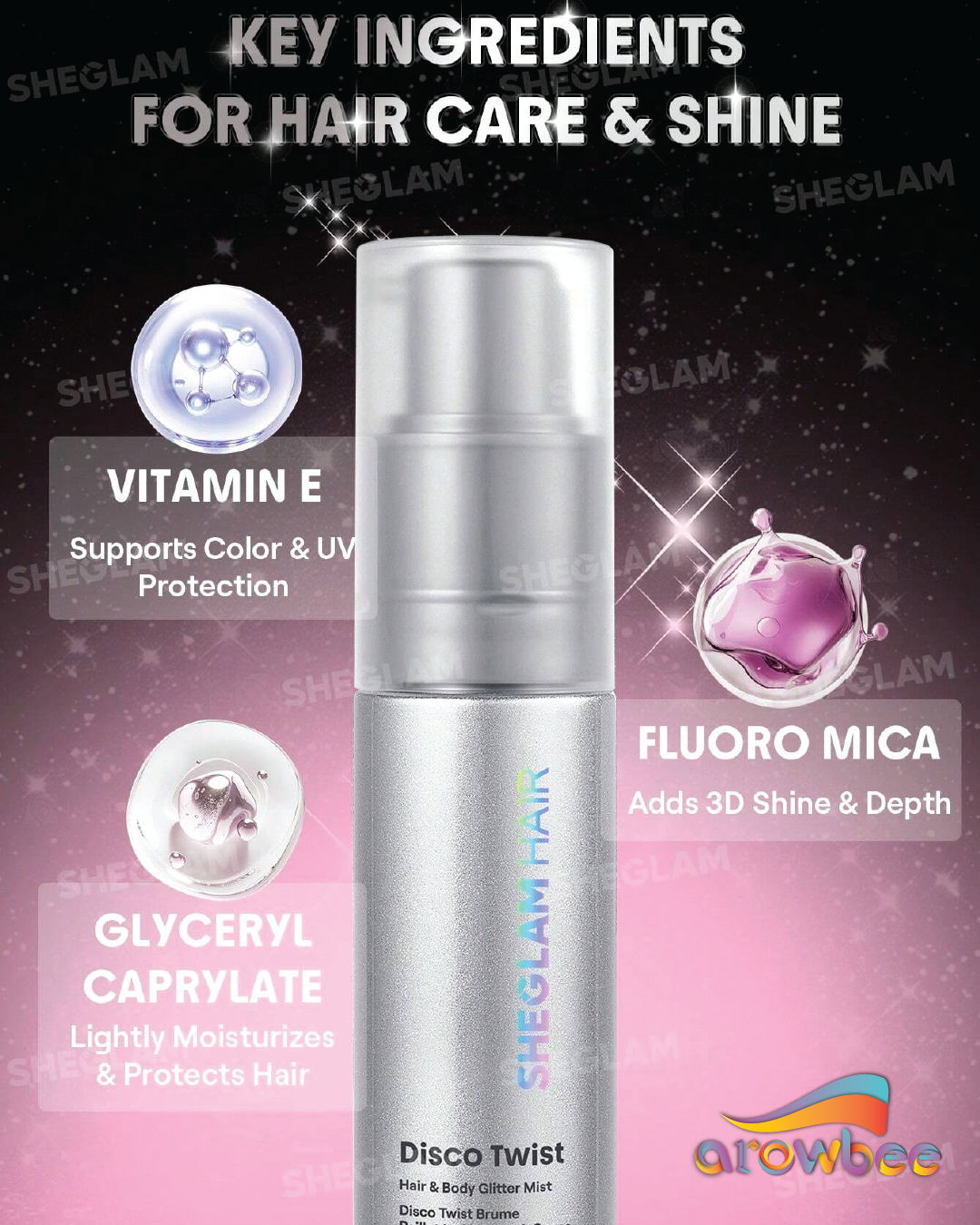 Sheglam Disco Twist Hair & Body Glitter Mist