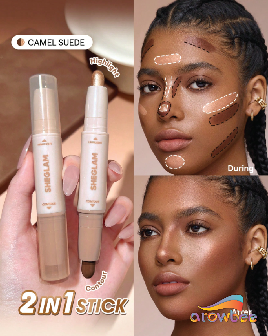 SHEGLAM 2-In-1 Contour & Highlight Stick