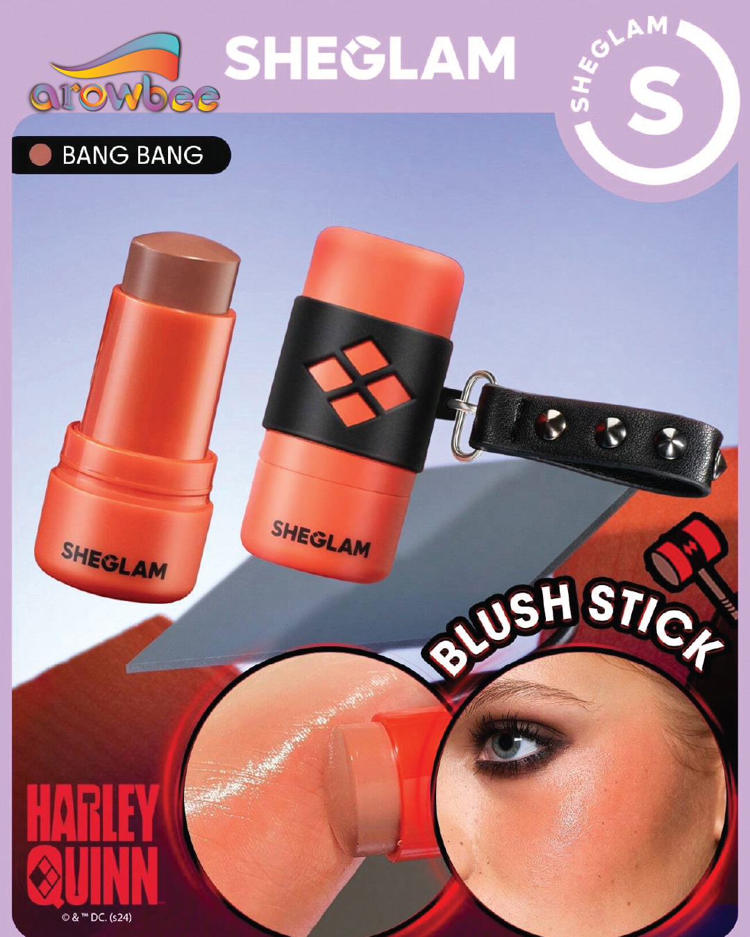 Harley Quinn X SHEGLAM Mischief Mallet Blush Stick