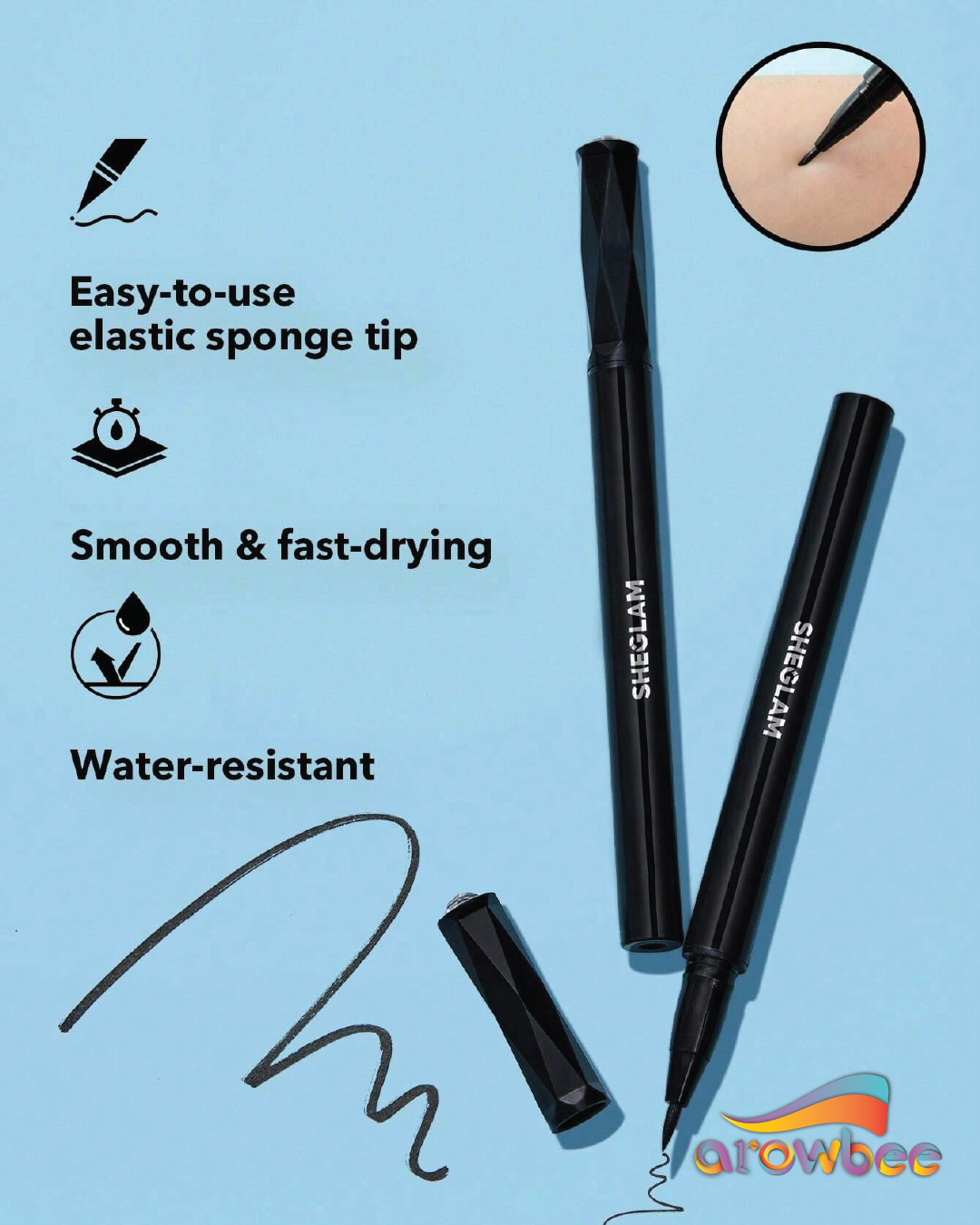 SHEGLAM On Fleek Long Lasting Liquid Eyeliner - Black