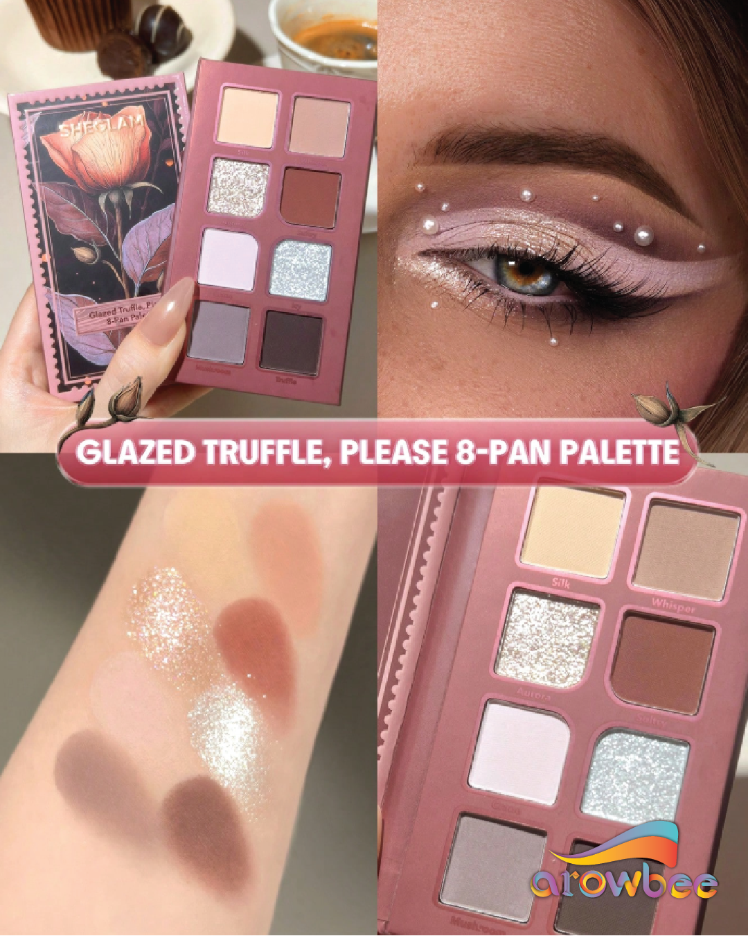 SHEGLAM Glazed Truffle, Please 8-Pan Palette