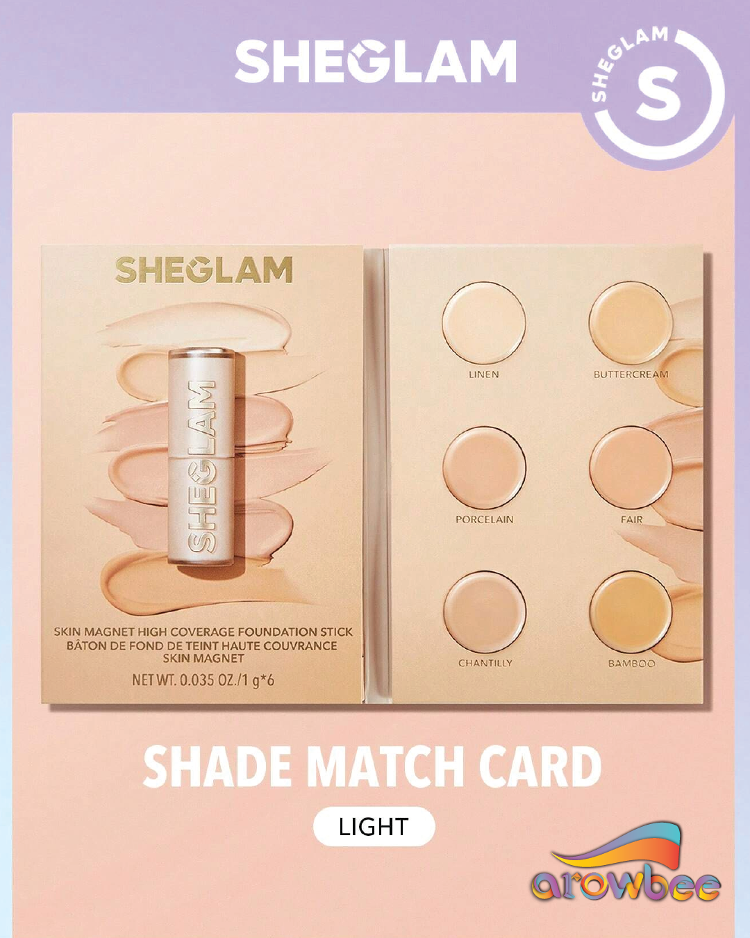 SHEGLAM Skin Magnet High Coverage Foundation Stick Sample