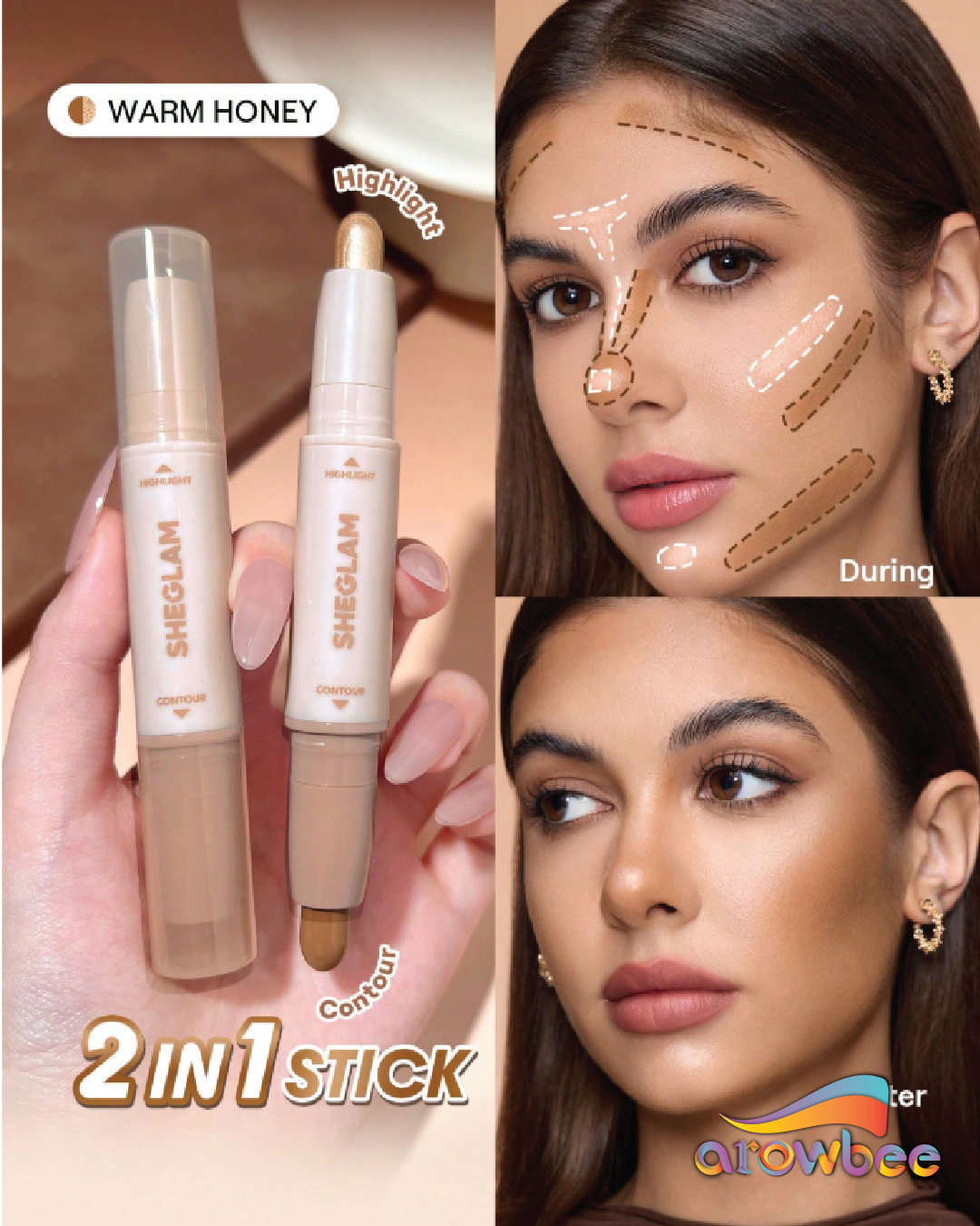 SHEGLAM 2-In-1 Contour & Highlight Stick