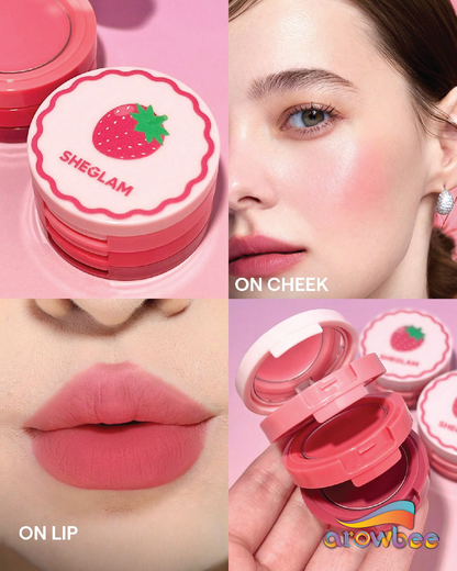 SHEGLAM Strawberry Whirl Cheek & Lip Cream Stack