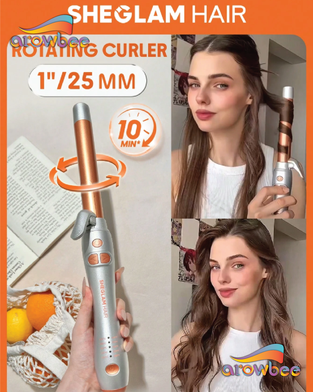 SHEGLAM HAIR Rotating Curling Iron