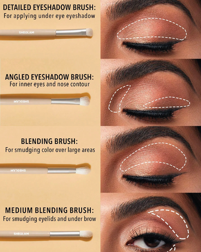 SHEGLAM Glam 101 Eye Essentials Brush Set With Bag