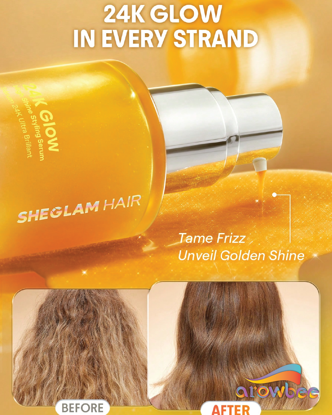 SHEGLAM HAIR 24K Glow High Shine Styling Serum