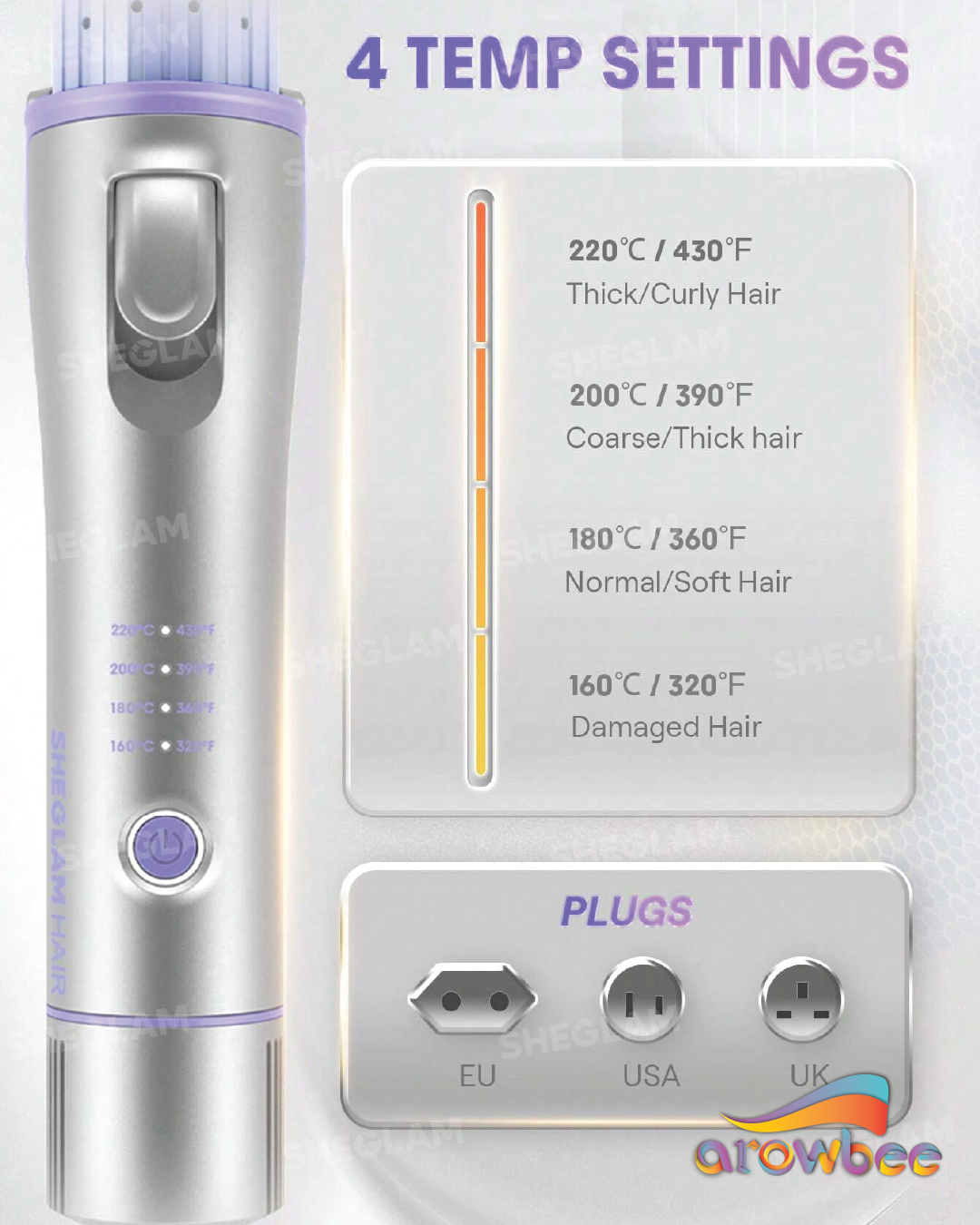 SHEGLAM HAIR Cool Lock Airflow Styler, 360° Airflow Styler Curling Iron