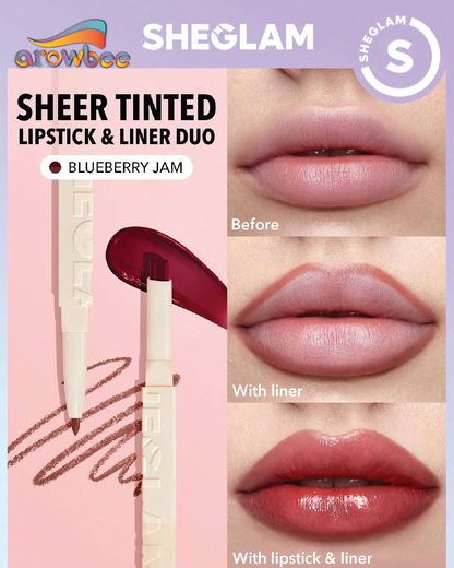 SHEGLAM Glam 101 Sheer Tinted Lipstick & Liner Duo
