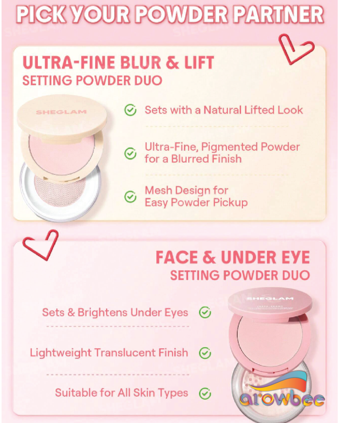 SHEGLAM Insta-Ready Ultra-Fine Blur & Lift Setting Powder Duo