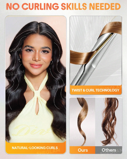 SHEGLAM HAIR Sleek Chic Twist Kiss Flat Iron