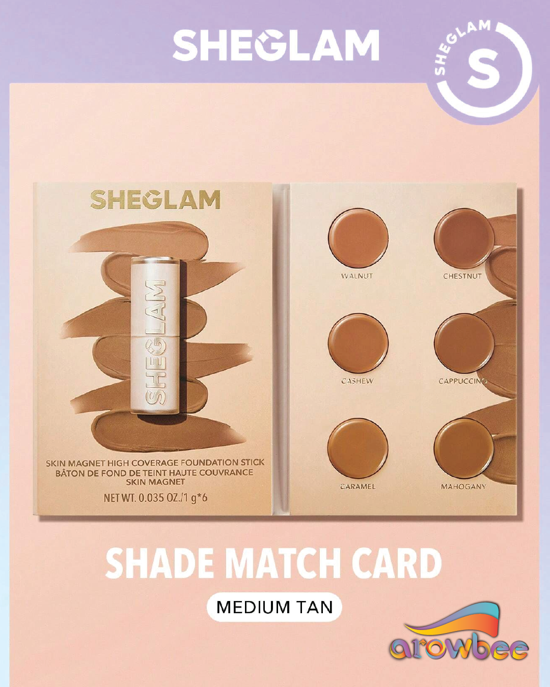 SHEGLAM Skin Magnet High Coverage Foundation Stick Sample