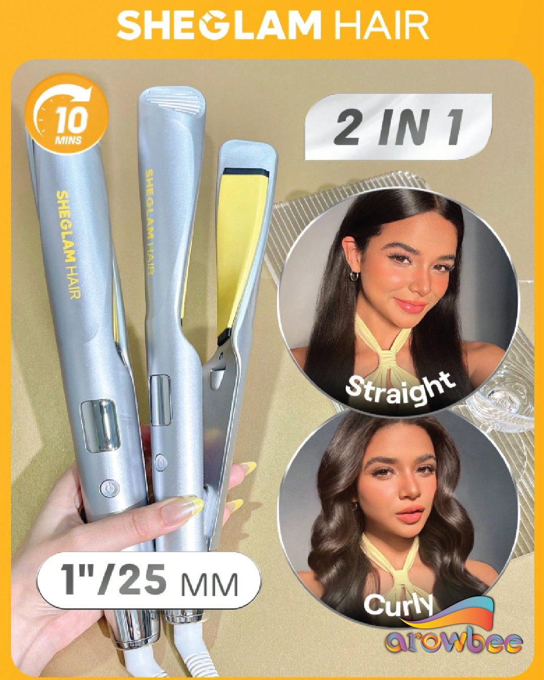 SHEGLAM HAIR Sleek Chic Twist Kiss Flat Iron